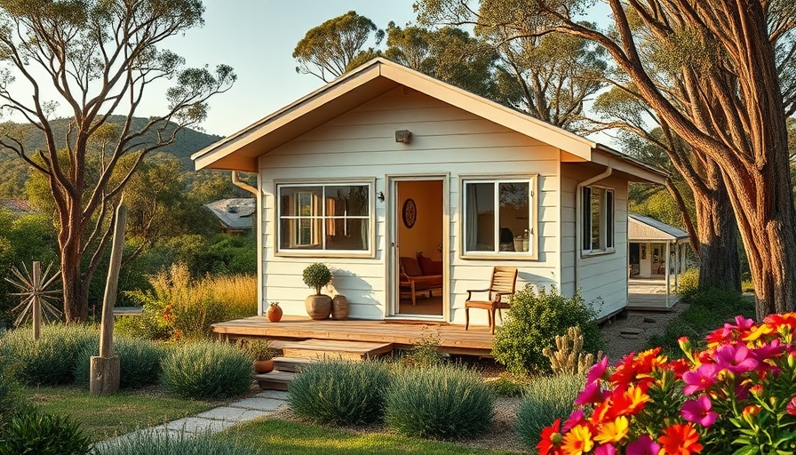 Charming tiny house in Australia's lush landscape, ideal for retreats.