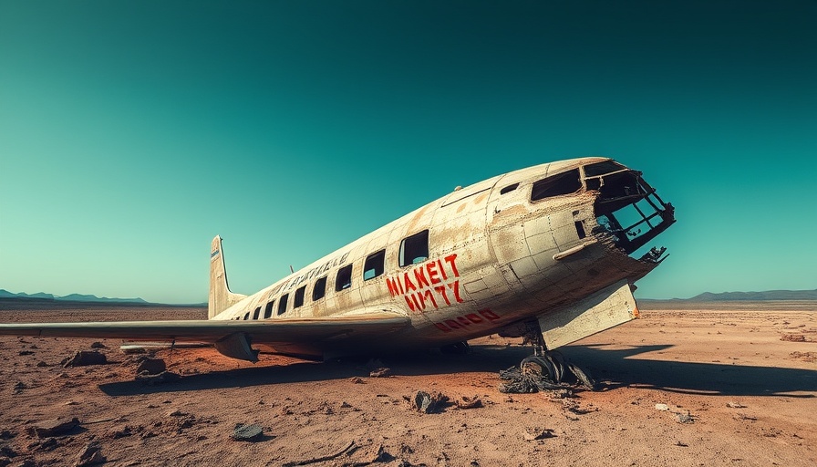 Airplane wreckage in desolate landscape, Hossein Asgari Desolation analysis.
