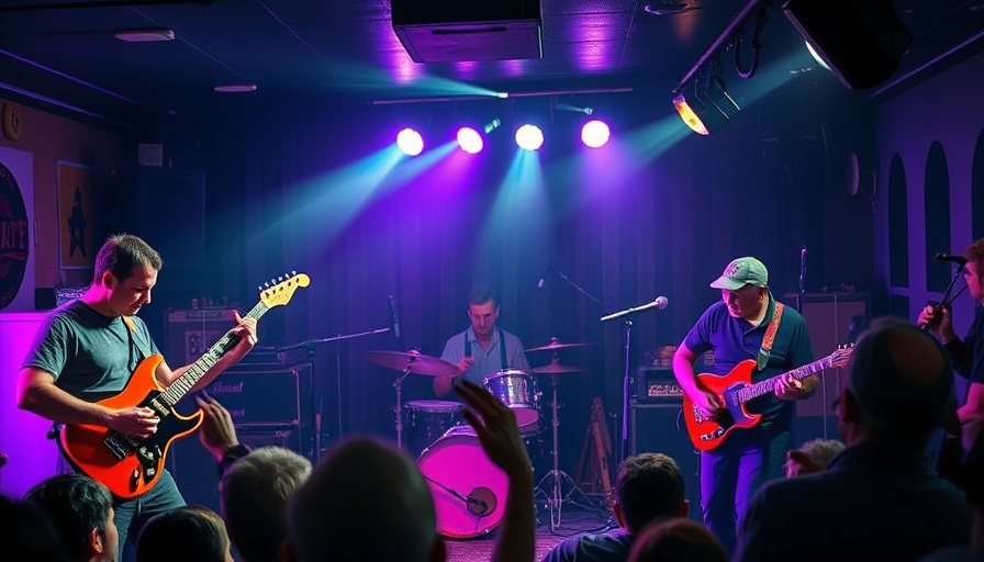 Energetic band performance at small music venue in New Zealand