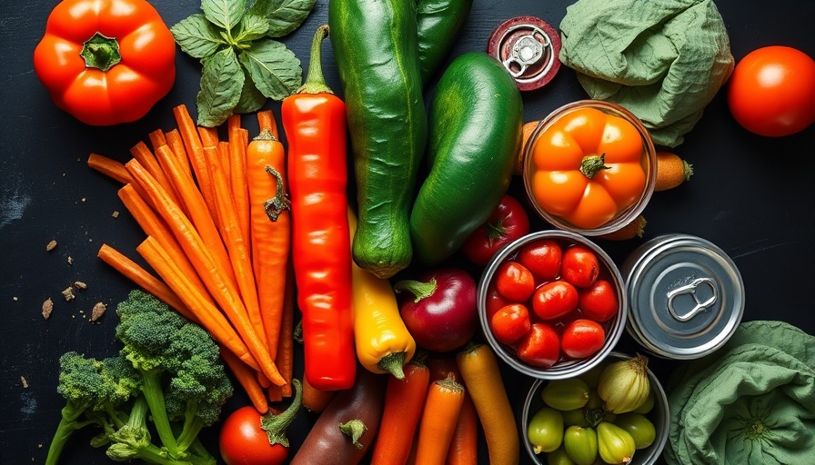Colorful canned vegetables arranged for 20-Minute No-Cook Pantry Meals.