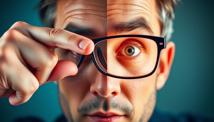 Improved vision concept from blurry to clear eyesight over 50.