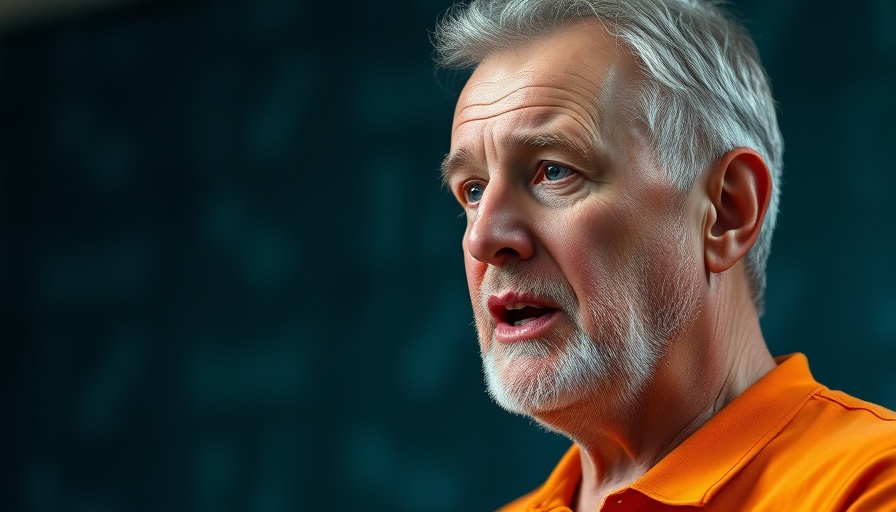 Middle-aged man in orange shirt discussing signs of parasites.