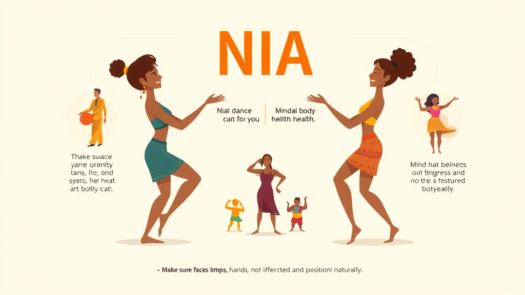 Infographic comparing Nia Happy Body Dance benefits, Mind-body health in Christchurch
