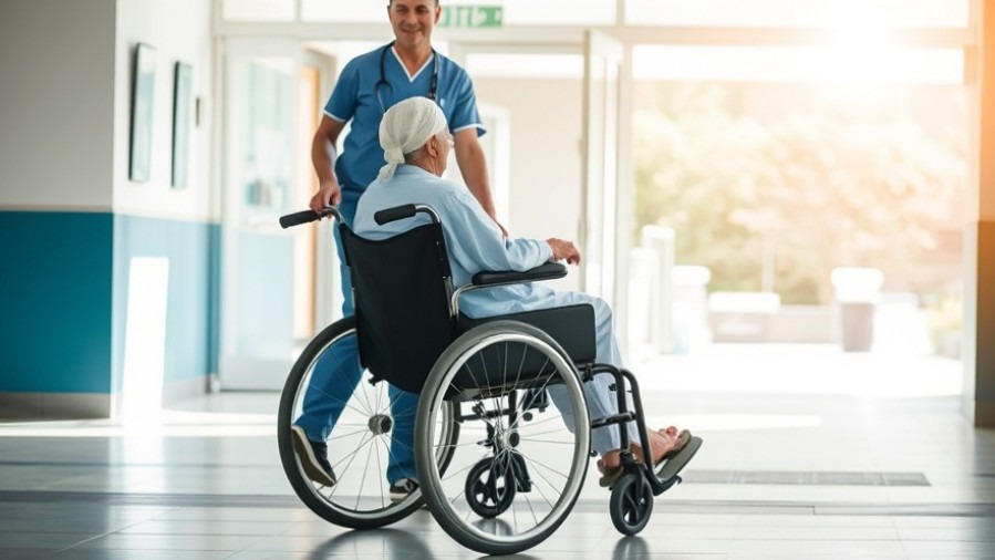 Patient receiving discharge education on health literacy in bright sunlight.