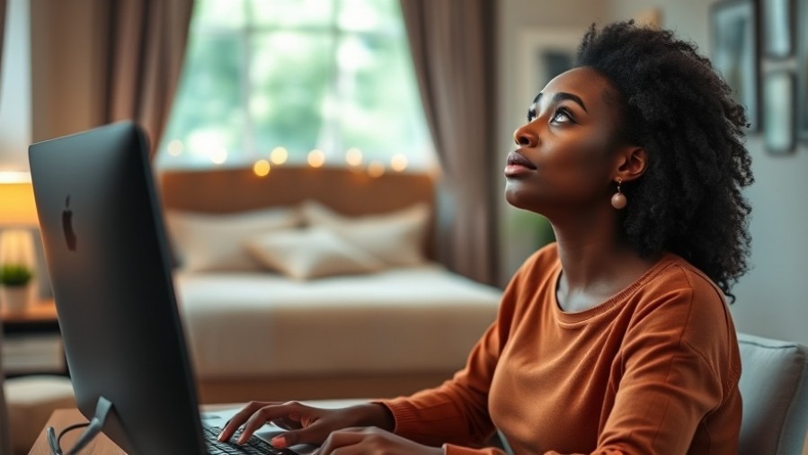 Black woman pondering daily exercise tips for fitness trends 2025 in cozy bedroom.