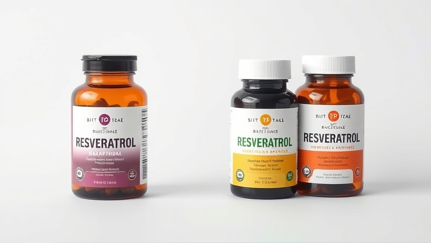 Photorealistic resveratrol supplement bottles highlighting antioxidant health benefits.