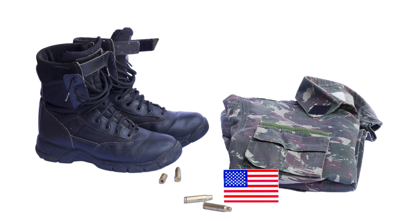 Military boots and uniform