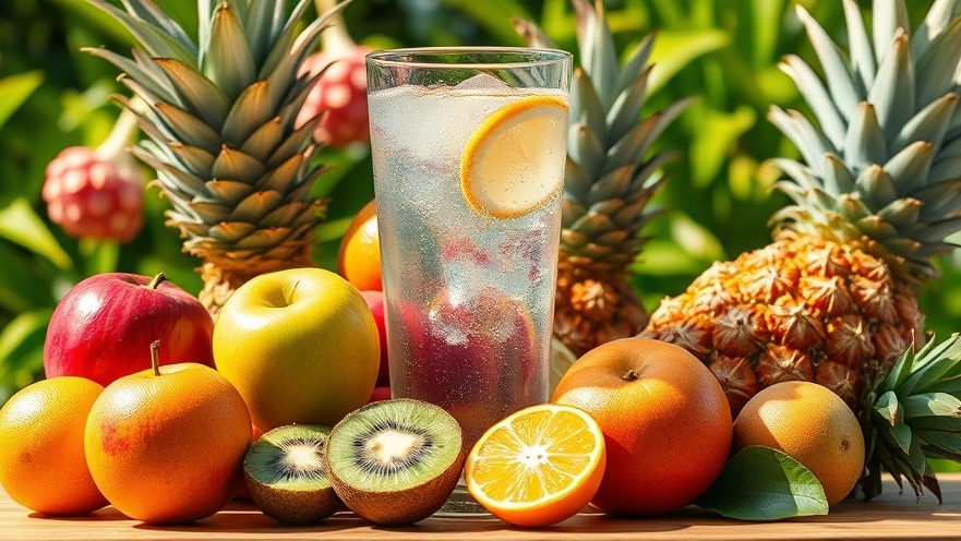 Refreshing hydrogen water with fruits, showcasing natural hydration solutions.