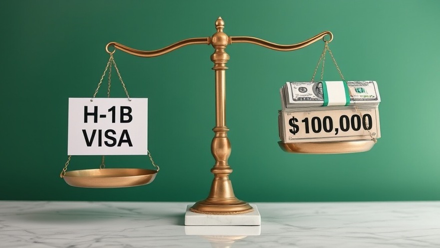 Scale balancing H-1B Visa and $100,000, highlighting healthcare staffing shortages.