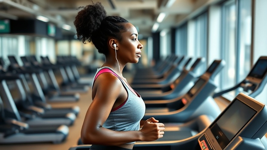 Black woman running on a treadmill, showcasing effective workout strategies for fitness engagement.