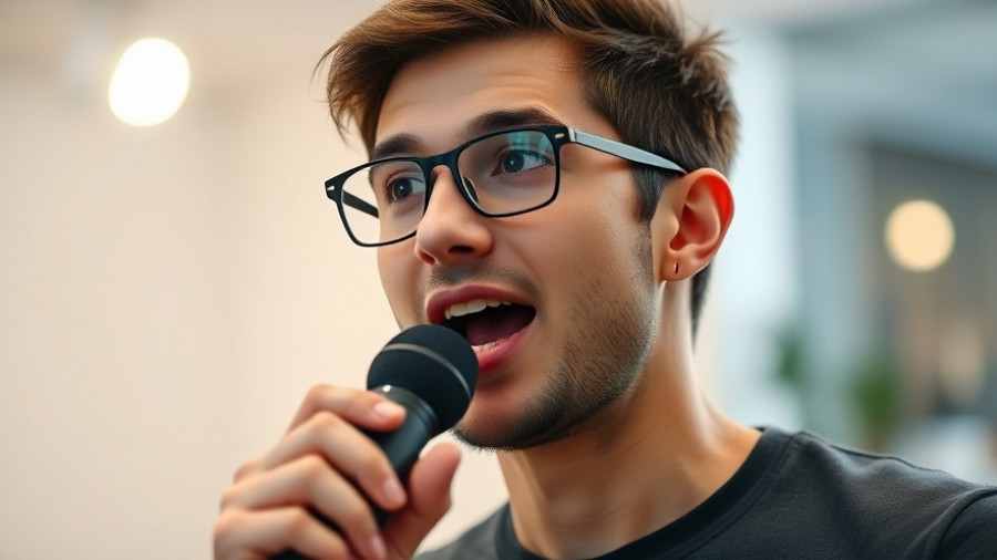 Young man passionately discusses on a podcast, healthcare for undocumented immigrants.