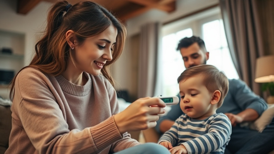 Mother caring for child with avian flu symptoms, comforting scene.