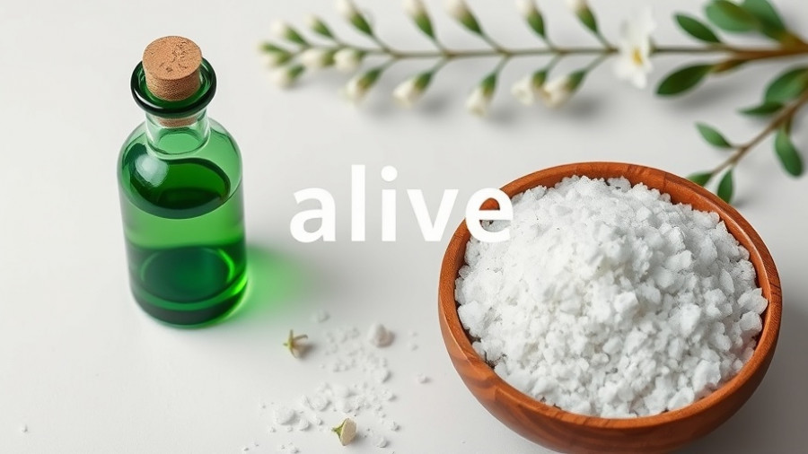 Minimalist spa layout with bath salts and green bottle for stress-relax gift.