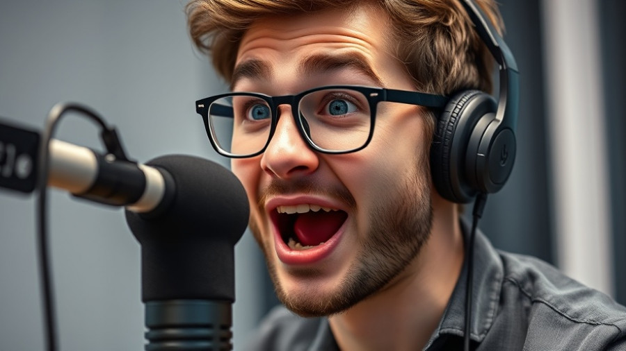 Young man speaking in a podcast studio, discussing if he should call President Trump.
