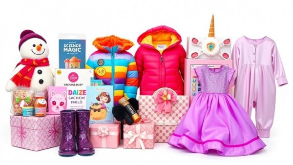 2025 Holiday Gift Ideas for Kids: colorful assortment of toys and outfits.