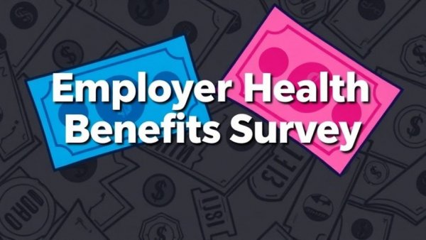 2025 employer health benefits trends in vibrant stylized survey graphic.