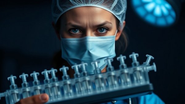 Healthcare worker holding tray of syringes; CDC vaccine safety changes.