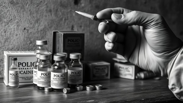 Polio vaccine vials and boxes emphasizing historical healthcare debate.