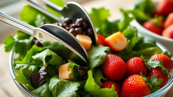 GLP-1 lunch ideas with fresh greens and strawberries
