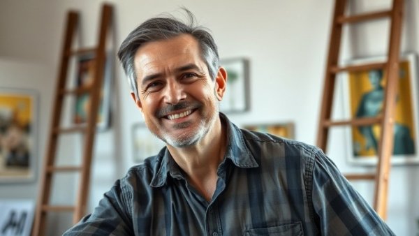 Health advice for aging well with confident middle-aged man