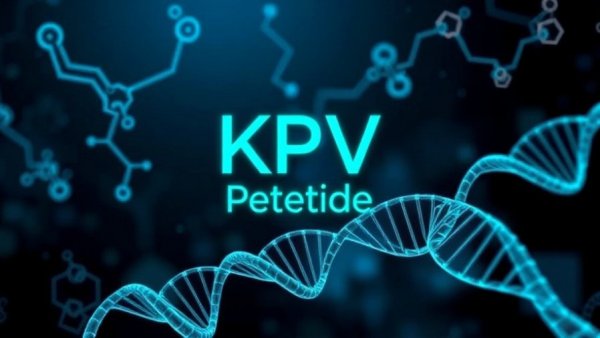 KPV Peptide benefits illustrated with DNA and molecular structures.