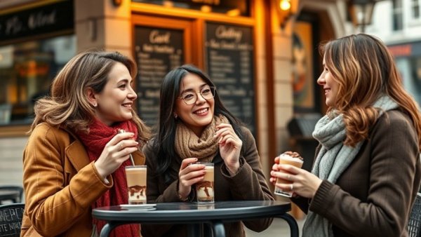 Women chatting over dessert at a cafe for health advice.