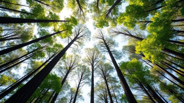 Majestic forest canopy symbolizing Earth Day actions.