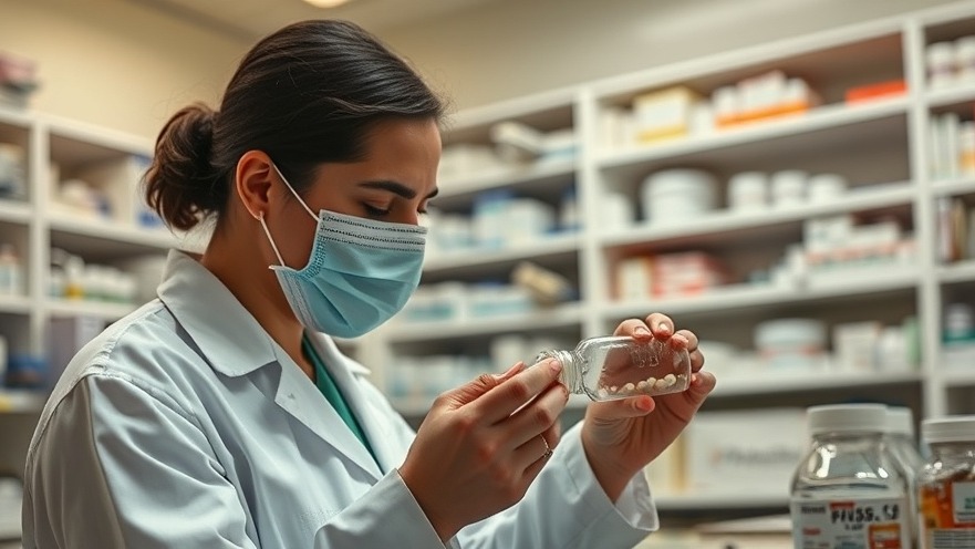Pharmacist preparing medications, showcasing team-based care for chronic disease management.