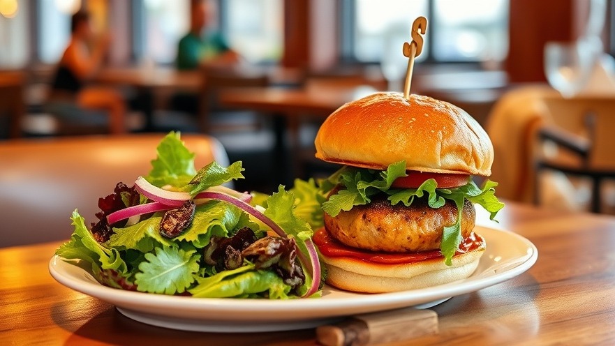 Fresh slider burger and side salad, reflecting current restaurant trends and wellness.