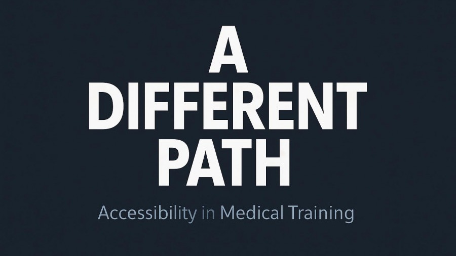 Minimalist graphic 'A DIFFERENT PATH' highlighting health awareness for stroke survivors in patient care.