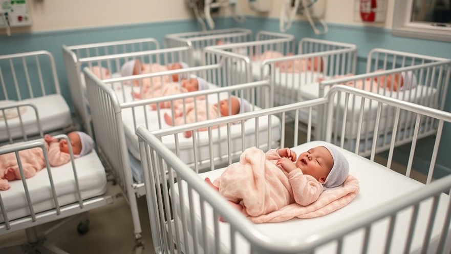 Newborns in cribs following Neonatal Care Guidelines for infant safety.