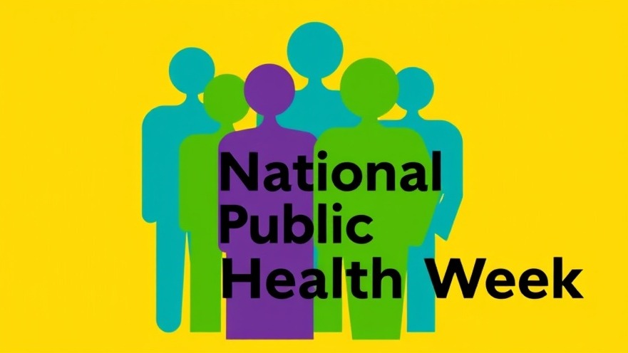 Vibrant graphic illustrating community health engagement for National Public Health Week.