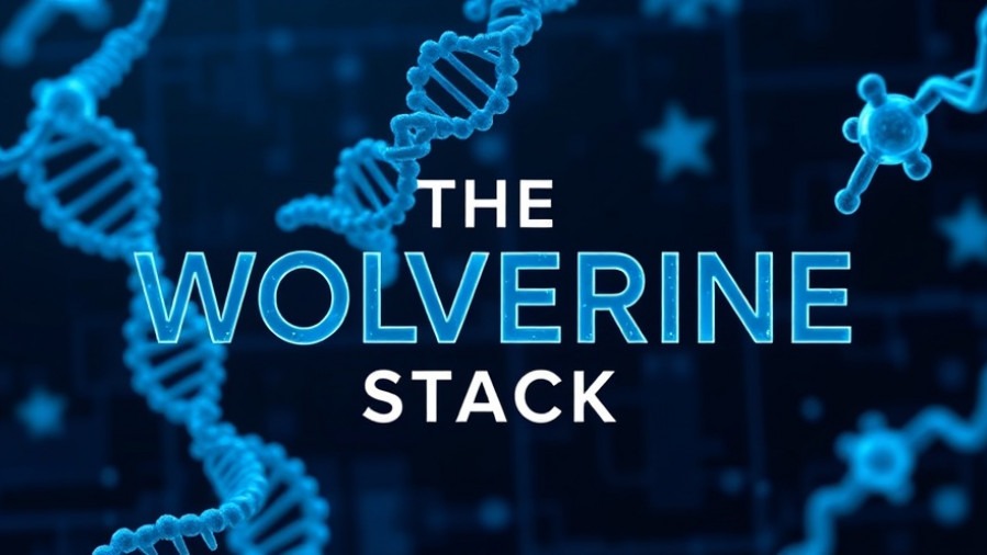 Futuristic design of 'The Wolverine Stack' highlighting peptide therapy and BPC-157 benefits.