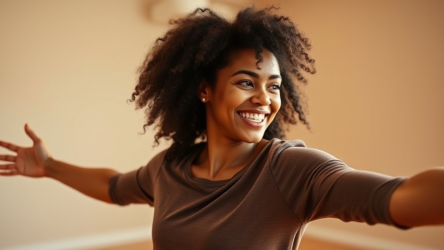 Smiling woman performing a barre workout, showcasing quick workouts for busy professionals.