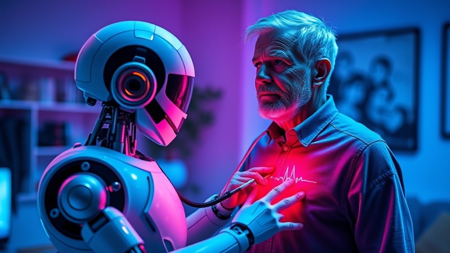 Futuristic robot using telehealth for preventive care in a home setting.