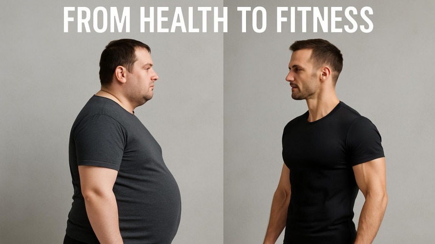 Fitness trends: From health to fitness transformation of a man.