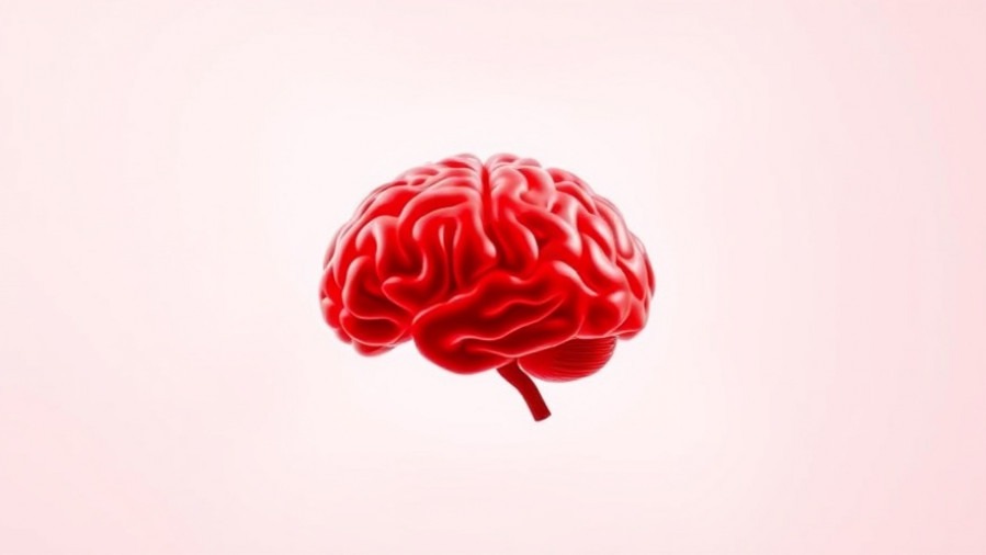 Red brain illustration highlighting glioblastoma research in cancer treatment.