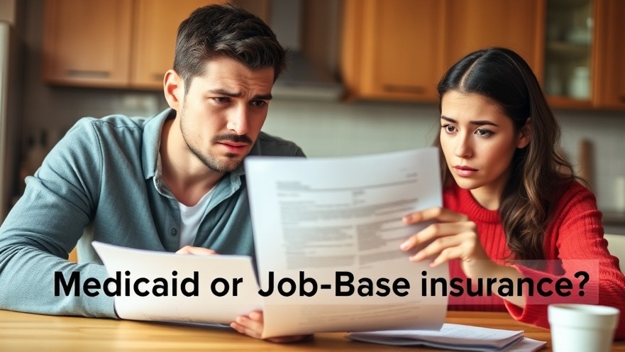 Confused couple exploring health insurance options at kitchen table.