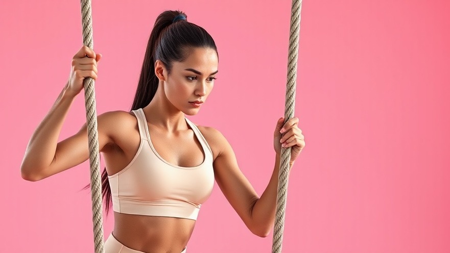 Active athletic woman exercises with dynamic rope, embodying fitness inspiration and women empowerment.