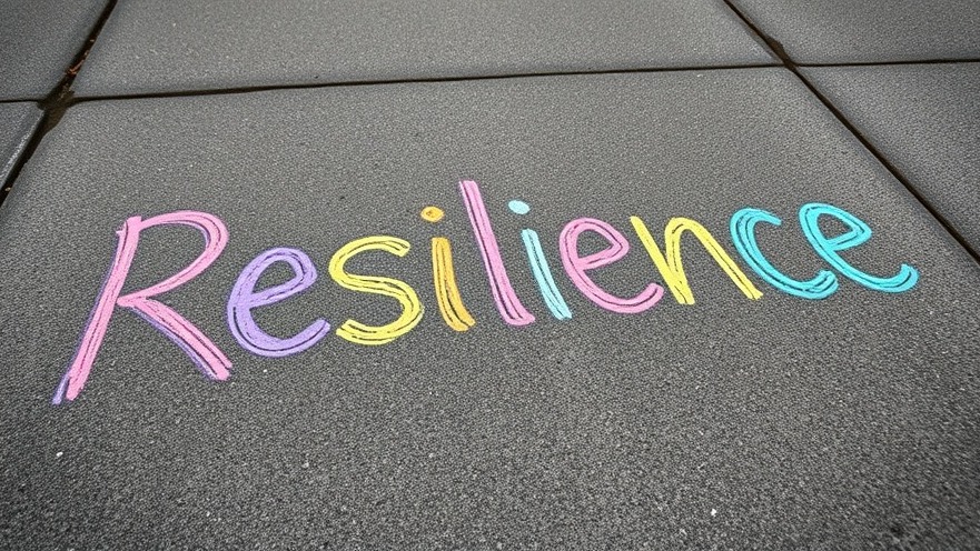 Inspirational chalk message 'Resilience' promoting daily exercise tips in an urban setting.