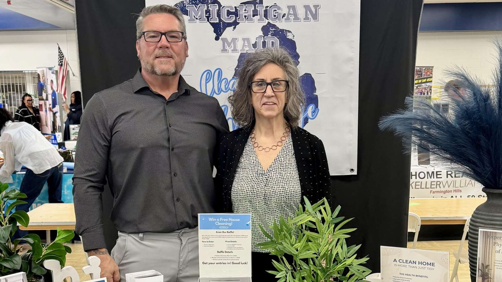 Family-owned personalized residential cleaning services owner, Dawn Wilcox smiling from her office