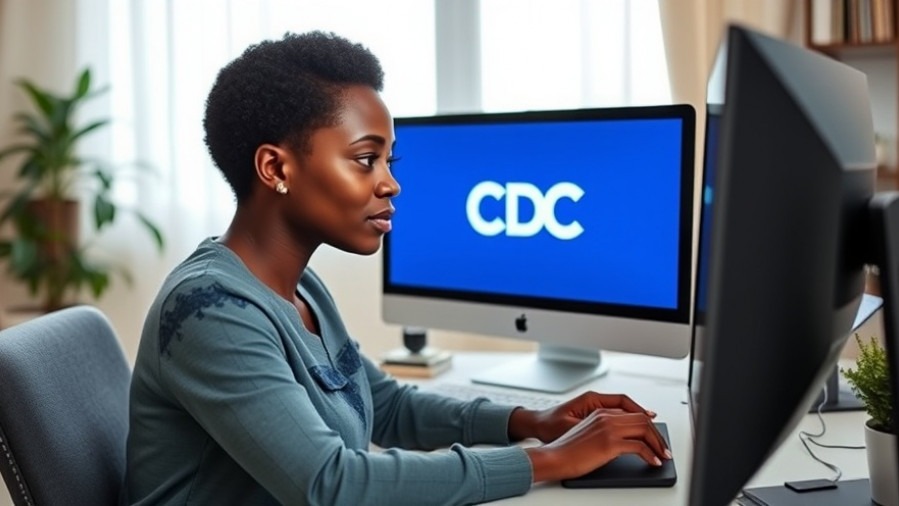 Black woman researching trust in health information for children's health advice.