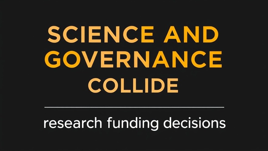 Bold typography on dark background highlights 'Science and Governance Collide' for health institutions.