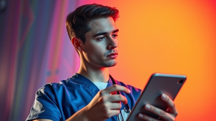 Young man in scrubs pondering health misinformation and vitamin D research.