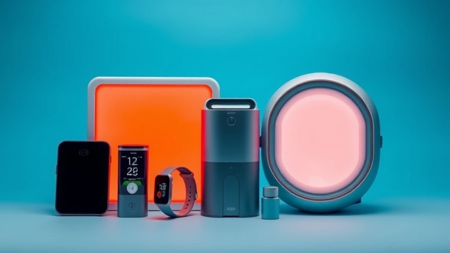 High-tech biohacking products for a health lifestyle, including wellness gadgets.