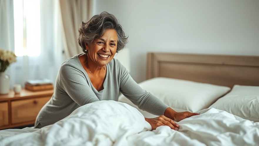 Hispanic woman enhancing her morning routines in a cozy bedroom.