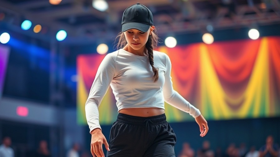 Young woman embodying women fitness and determination while dancing on stage.