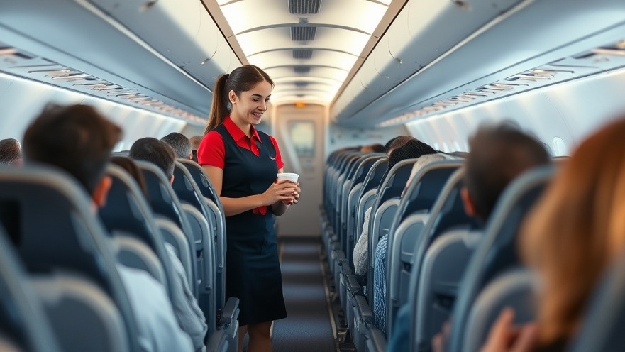 Flight attendant serving a drink to a passenger, highlighting high altitude effects on health.
