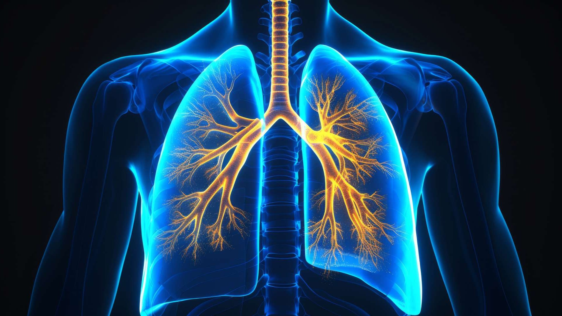 Chest X-ray highlighting lung details, equipment visible.