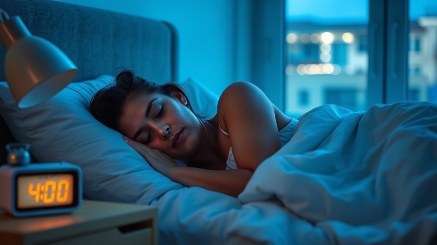 Hispanic woman sleeping soundly at 4:00 AM, promoting health and productivity.